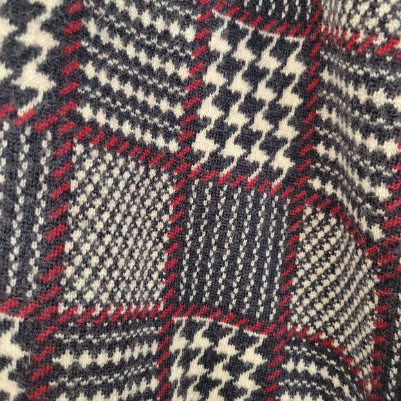 Talbots Cardigan Sweater Women's Large Plaid 100% Merino Wool Work Wear Cozy - Picture 4 of 6